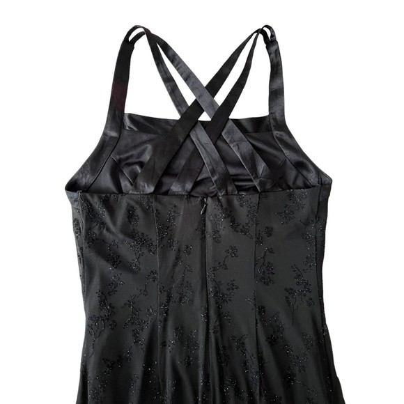 90's CDC Vintage Formal Evening Dress Black Prom Dress Goth Glitter Long Size 8 - Picture 12 of 13